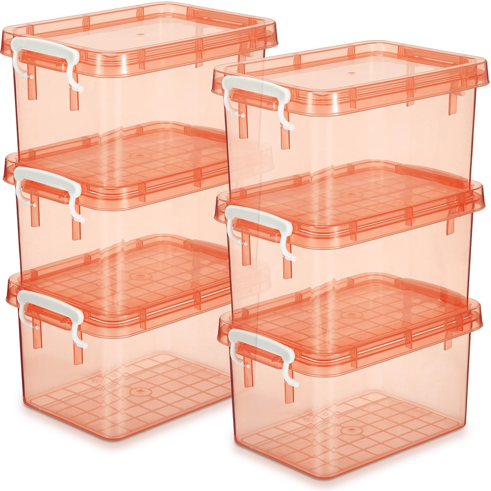 Amazon.co.jp: Wenqik 蓋付きカラフルなプラスチックストレージビン 6